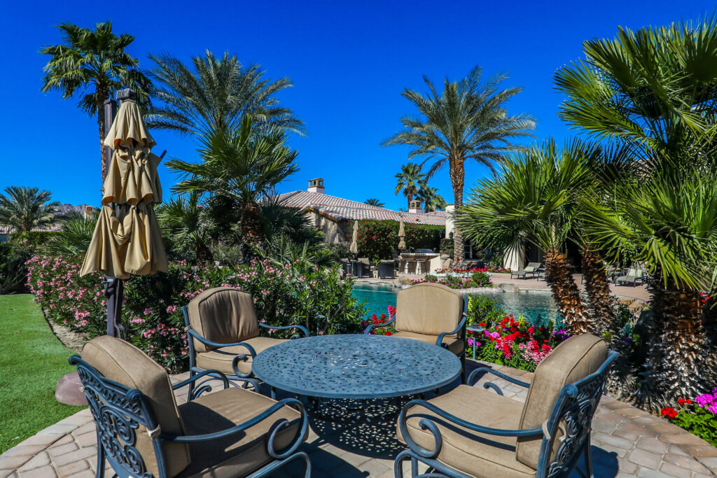 Retired and Purchasing a Home in the Desert?  Beautiful scenery from a patio in Andaluscia in La Quinta Ca