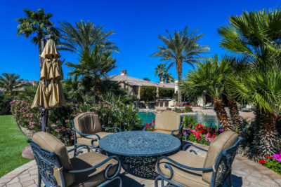 Retired and Purchasing a Home in the Desert? Beautiful scenery from a patio in Andaluscia in La Quinta Ca