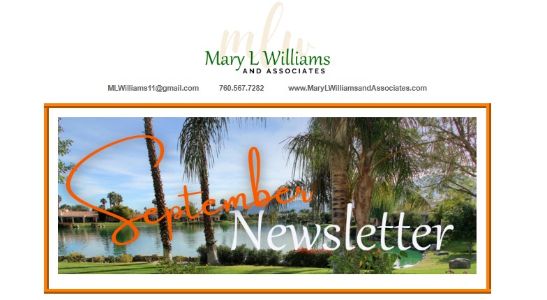 Mary L Williams September Newsletter