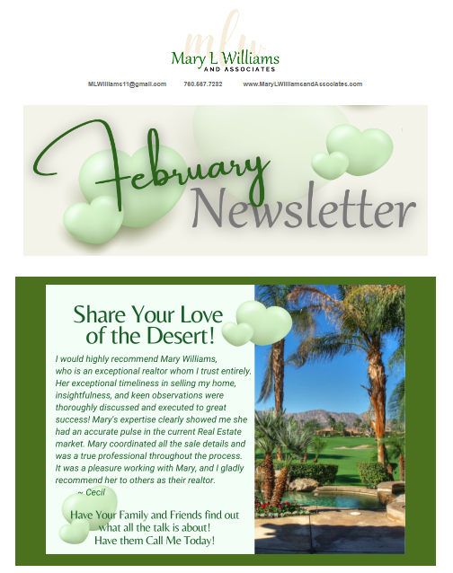 Mary L Williams February Newsletter