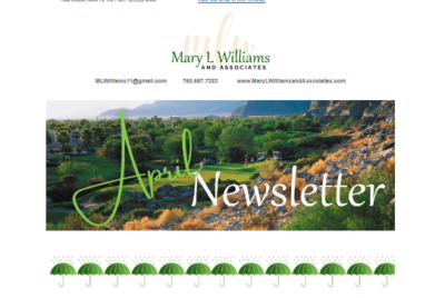 Mary Williams April Newsletter