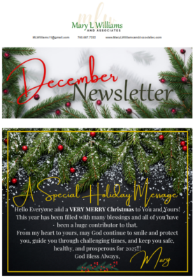 Mary L Williams & Associates December Newsletter