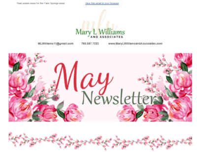 Mary L Williams and Associates May Newsletter