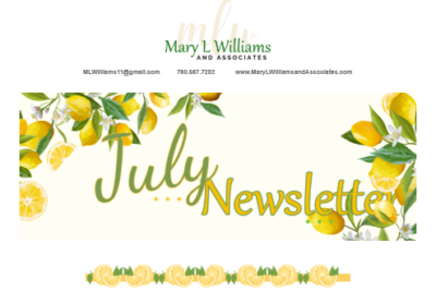 Mary L Williams and Associates July Newsletter