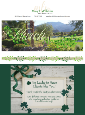 Mary L Williams and Associates March Newsletter